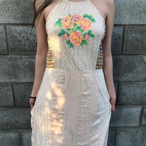 Maxi gypsy embroidery bohemia dress